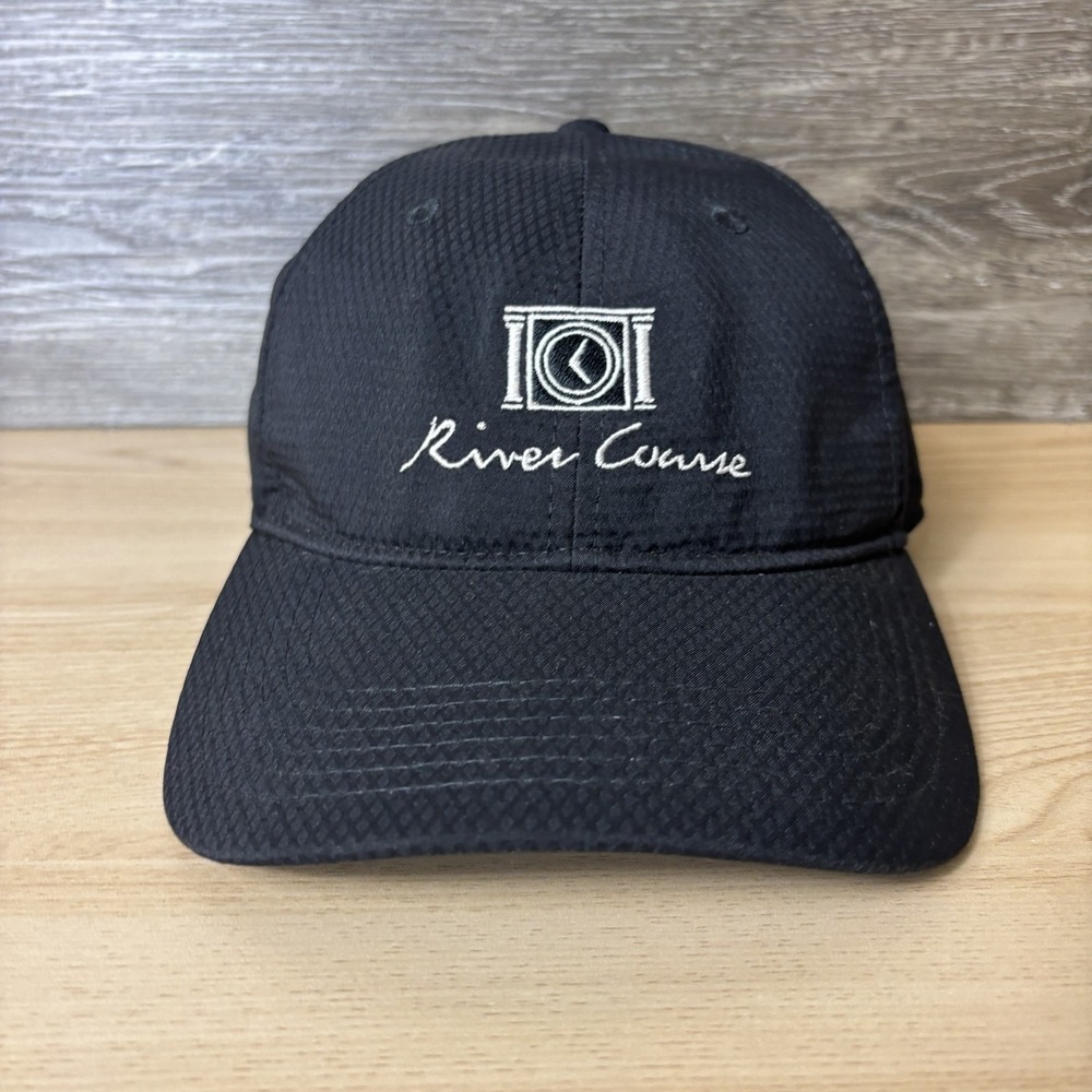 River Course Hat Cap Strap Back Black Embroidered Golf Titleist Performance Mens
